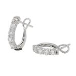18K white gold diamond earrings, angle view