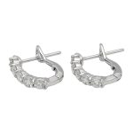 18K white gold diamond earrings, front view
