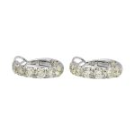 18K white gold diamond earrings, front view 18K white gold diamond earrings, front view