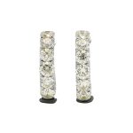 18K white gold diamond earrings, lifestyle view 18K white gold diamond earrings, lifestyle view