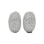 18K white gold diamond earrings, angle view 18K white gold diamond earrings, angle view