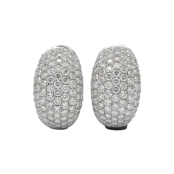 18K white gold diamond earrings, angle view 18K white gold diamond earrings, angle view