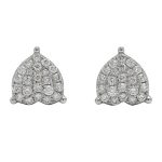 18K white gold diamond earrings, front view