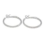 18K white gold diamond earrings, front view