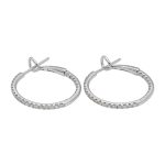 18K white gold diamond earrings, front view 18K white gold diamond earrings, front view