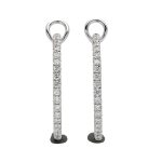 18K white gold diamond earrings, lifestyle view 18K white gold diamond earrings, lifestyle view