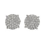 18K white gold diamond earrings, front view 18K white gold diamond earrings, front view