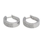 18K white gold diamond earrings, front view