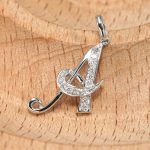 18K white gold diamond pendant, detail view 18K white gold diamond pendant, detail view