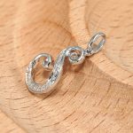 18K white gold diamond pendant, angle view