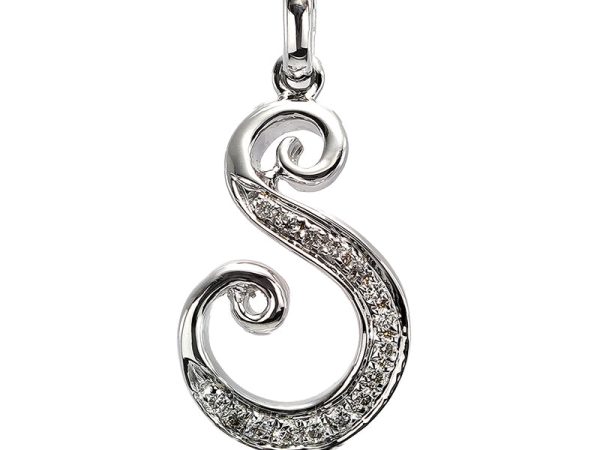 18K white gold diamond pendant, front view 18K white gold diamond pendant, front view