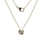 18K yellow gold diamond pendant, front view